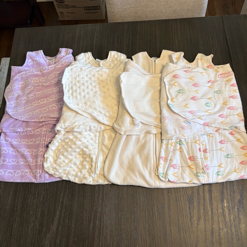 Bundle of 4 Halo Swaddle Sleep Sacks Newborn/0-3 Months Size